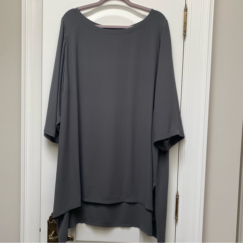 Eileen Fisher Charcoal Tunic Top
